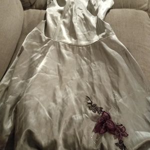 Silver, Mini, Strapless Cocktail Dress